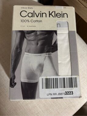 Calvin Klein White 3-Pack Cotton Boxer Briefs